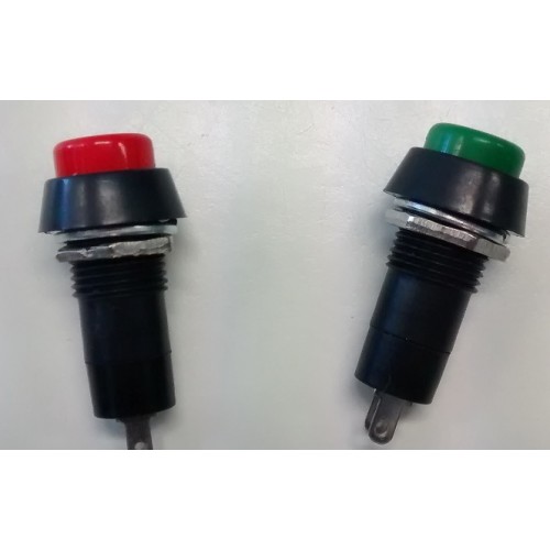 INTERRUTTORE A PULSANTE 3A 250V ROSSO/VERDE