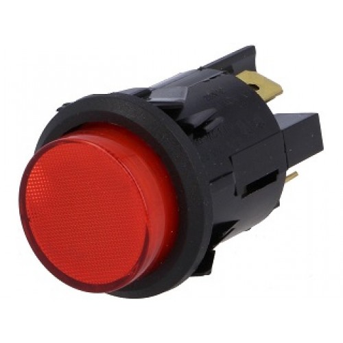 INTERRUTTORE A PULSANTE LUMINOSO 220VAC ROSSO