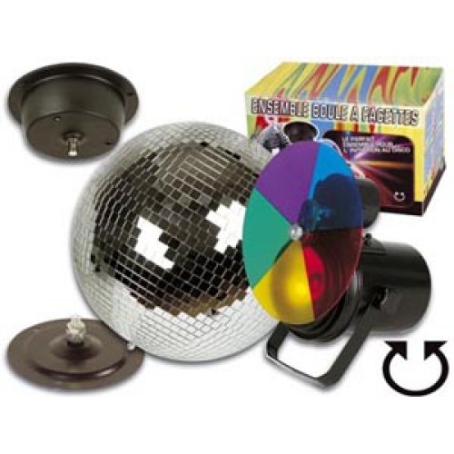 SET DISCO LUCI SFERA SPECCHI+LAMPADA+MOTORI